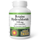 Fattori naturali, Betaine HCL 500 mg, Supporta la digestione sana e un microbiome sano, 180 capsule (180 porzioni)