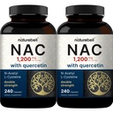 2 Pack NAC Supplemento (N-Acetyl Cysteine) con Quercetin, 1.200mg Per Serving, 480 Capsule | Doppio Supporto Antiossidante per Immune, Liver, & Lung Health – Non-GMO