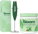 Bloom Nutrition Superfood Greens Powder, Enzimi Digestivi con Probiotici e Prebiotici, Salute Gut, Bloating Relief, Miscelatore originale + Latte ad alta potenza