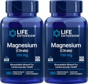 Estensione della vita Magnesio (Citrate) 100mg, 180 Caps Veg (Pack of 2) - Mag Supplement