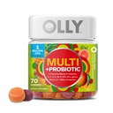OLLY Multi + Probiotico adulto Multivitaminico Gummy, Digestivo e supporto del sistema immunitario, * Supplemento masticabile, Aroma tropicale, Alimentazione di 35 giorni - Conteggio 70