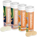 Bevande Ginger-Lime & Orange Electrolyte Tablets (4) Bundle Tube | Confezione Combo di idratazione giornaliera | Deliziosi aromi naturali - 0g Zucchero | 40 Serve - 10 compresse per tubo