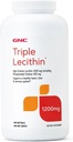 GNC Triple Lecithin 1200mg Supplemento, Supporta un cuore sano, fegato e sistema nervoso, 240 Serve