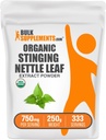 BulkSupplements.com Polvere di estratto di ortica organica - Estratto di foglie di ortica, Supplemento di erbe - Vegan & Gluten Free, 750mg per porzione, 250g (8.8 oz) (pacchetto di 1)