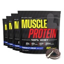 COLOSSAL LABS Muscle Whey Protein polvere di proteine aromatizzata, amminoacidi 25.000mg/Serving, filtrata a freddo (Packaging May Vary) (20 Pound (Pack of 4), Cookies & Cream)