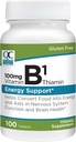 Qualità Scelta Vitamina B1 Thiamin 100 mg di energia di sostegno, Funzione di sistema nervoso, & salute del cervello compresse supplemento di vitamina, 100 Conte bottiglie