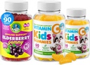 DR. MORITZ Vitamina C Gummies and Elderberry Gummies for Kids and Adults - Supporto immunitario Vitamine gommose a basso consumo per bambini - Integratore alimentare vegetariano Gelatin-Free per bambini