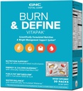 GNC Total Lean Burn and Define VitaPak Program for Men & Women, 5-in-1 Pack for Energy, Weight Management, Calorie Burn, Immune Health, Water Balance, 30 Serve