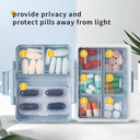 2 Pack 9 scomparti contenitore dell'organizzatore della pedana di viaggio Moisture Proof Piccolo caso di pedana per il contenitore del supporto del pedaggio giornaliero della tasca per la medicina Vitami