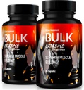 (2 Pack) Bulk Extreme Superior Muscle Building Advanced Formula, Bulk Extreme per massa muscolare magra per gli uomini, Tutti Natural Muscle Builder, pillole maschili per prestazioni fisiche, recensioni (120 capsule)