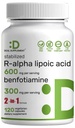 DAL SUPPLEMENTO R Acido alfa lipoico 600mg con Benfotiamine 300mg Per Serving, 120 capsule vegetali – 200mg R-ALA Per Capsule – Supplemento antiossidante per il supporto di sistema energetico e nervoso