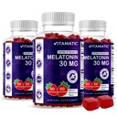 Vitamatic Sugar Free Melatonin 30mg per Gummy - 60 Serve - 60 Gummie Vegetariane - Supplemento non-Habit Forming (60 Conteggio (Pack of 3))