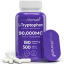 L-Tryptophan 500mg – 180 capsule vegetariane, alimentazione di 6 mesi, per l'aiuto al sonno e la stabilità dell'umore, laboratorio testato, fatto in USA, non OGM