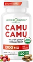 Vitamina C Organica di Camu Camu Capsule 1.000mg, Confezione con VIT C Naturale, Antiossidanti Raw - Integratore di Supporto Immune & Anti-Aging per Pelle - Polvere Organica, Vegan, Non OGM (120 Conteggio)