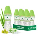 Succo di aloe vera (Grape aromatizzato) con pezzi più grandi di polpa di aloe pura (6 confezioni) Succo a base vegetale grande per idratazione e contiene grande polpa di aloe. È sano per adulti e bambini