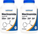 Nutricost Niacinamide (Vitamina B3) 500mg, 240 Capsule (2 Bottiglie)