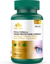 Lutein e Zeaxanthin Integratori - 6 in 1 Vision Protection Complex con Lutein 20mg, Zeaxanthin, Astaxantina, Crocina, Vitamina C & E, 120 Softgels, Non OGM, Senza Glutine, Supporta la salute degli occhi