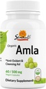 Sewanti Organic Amla Integratore alimentare Antiossidante Naturale, Vitamina C Boost 60 Vegan Estratti ad alta potenza, 500mg