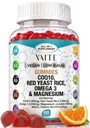 CoQ10 200mg Gummies con lievito rosso e glicinato di magnesio – Omega-3, zinco e vitamina K2+D3 per la salute generale – Integratori per adulti – 60 Gummie masticabili