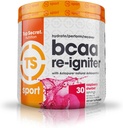 BCAA Re-Igniter Vegan Aminoacido Integratore con Astaxantina ed Electrolyte, miscela di idratazione con acqua di cocco, 9.80 oz (30 porzioni), Raspberry Sherbet