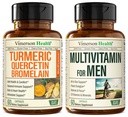Quercetina con Bromelain & Curcumina Turmerica & Multivitamina completa per gli uomini