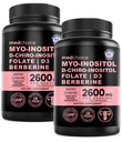 14-in-1 Integratore di inositolo & supporto di ormone per le donne - 40:1 Myo-inositol & D-Chiro Inositol capsule di sostegno ovarico per l'equilibrio dell'ormone con Folate, vitamina D e B12 (120 conteggio) (Pack of 2)