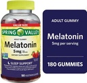 Soring Valley Melatonin Gummies, Non OGM, Fragola Flavor, 5 mg, 180 Conte
