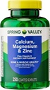 Calcio, Magnesio, Zinco e Vitamina D3. Magnesio di calcio della valle di primavera con supplemento dietetico di vitamina D3, 250 conteggio Bundle con 45 diabeti di Luall decodificato