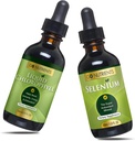 Go Nutrients Liquid Chlorophyll & Selenium 200 mcg Supplemento | Gocce liquide senza lievito, gocce di selenio, integratori di erbe | Sodium Copper Chlorophyllin Supplemento, Clorophyll Liquid Drops