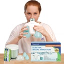 Sistema di irrigazione nasale elettrico, detergente nasale per naso adulto, rondella per naso, sistema di risciacquo nasale con 50 confezioni Saline (verde)