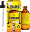 Glucosamina per Gatti | Liquido Congiunto per Cani Integratore Congiunto Gatto | Glucosamina per Cani Liquido | Sapore Erboso | 2 Oz