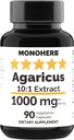 MONOHERB Agaricus Estratto di funghi 1000 mg - 90 capsule vegetariane