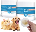 Cane e gatto occhi Wipes - 240ct/2pack Dog Tear Stain Remover Eye Wipes - con camomilla & Witch Hazel - 3,15" Presoaked & Textured Pet Wipes per occhi