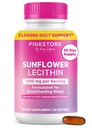 Rosa Cicogna Sunflower Lecithin Supplement - 1200 mg per latte intasato - Essentials per l'allattamento al seno per le mamme postpartum - Supporta il flusso di latte al seno - 60 Softgels