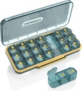 Organizzatore 3 volte al giorno, 7 giorni Pill Box 3 volte al giorno - Acedada organizzatore settimanale di vitamina Box con 7 contenitori separati, Portable Daily Medicine Planner Case for Vitamin Fish Oil Supplement, Blue