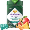 Vitafusion Soft Chews Muscle & Bone Support (1), Adult Chewable Vitamin D per Bone & Muscle Support, Individualmente Wrapped, Tropical Fusion Flavor, 30 Chews, 30 Day Supply