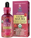USDA Organic Ultra Max B12 | Superdose 7500mcg Vitamina B12 Gocce liquide | B12 come Methylcobalamin| Tasso di assorbimento massimo 98% | Promuove Energy| Vegan, Non OGM, Sapore di fragola -4oz