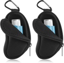 Asma Inhaler Carrying Holder Neoprene Viaggi Inhaler Mini Bag per L-Shaped Inhaler, Inhaler Non incluso (nero 2PCS)