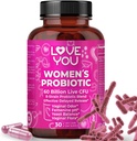 Love You Womens Probiotic, Ph Balance, Ut, Feminine, Vaginal Health Supplement, Digestivo, Pre + Pro + Postbiotico, Rilascio ritardato, 60 miliardi Live CFU, 8-Strain Probiotic Blend, 30 Veg Caps Servings