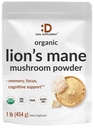 DAL SUPPLEMENTO Organic Lions Mane Mushroom Powder Supplement, 1.500mg Per Serving, 1lb – Active Fruiting Body & Mycelium Extract – Natural Brain Nootropic & Immune System Booster – Non-OGM