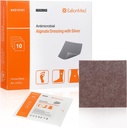 Silver Calcium Alginate Wound Dressing Pad 4''x4'''', 10 confezioni, alta assorbenza Ag Gauze Patch per pressione Ulcer, Bed Sore, Leg Sore,Diabetic Foot Ulcer