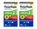 PreserVision Eye Vitamin & Mineral Supplement AREDS 2 Formula + CoQ10, 2-in-1 Salute benefici, 100 Softgels (2 al giorno) Confezione di 2