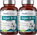 Super B-15 100 Vcaps 2 Pack - Niacin Calcium Choline Inositol DMG TMG - Supporta livelli di energia ossigeno sano