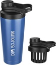 DIW 24 oz Shaker Bottiglia,Braccia di miscela in acciaio inossidabile con design senza rumore,Coppa di Shaker in metallo isolato per miscele di proteine e pre allenamento,Gym Cup Shaker(Navy blue)