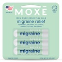 Inalatori nasali di emicrania MOXE, oli essenziali per mal di testa e sollievo da tensione, aromaterapia portatile, facile da usare, puro e diluito, menta piperita, menta piperita, eucalipto, Tea Tree, USA Made, 3 Pack