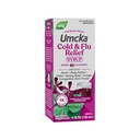 Via della natura Cold+Flu Relief Syrup, Umcka, Fever*, Sore Throat, Cough, Congestion, Body Aches*, Omeopatico, Phenylephrine Free, 0.05% Alcohol, Berry Aromaed, 4 Fl Oz (Packaging May Vary)