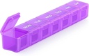 Sukuos Extra Large Weekly Pill Organizer, 7 giorni scatola di pillole giornaliere caso artrite amichevole, Silkscreen stampato contenitore di medicina con coperchio trasparente per vitamine, oli di pesce o integratori (Purple)