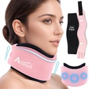 Atsuwell morbido collo collare cervicale, supporto collo regolabile con pacchetto di gel rimovibile, involucro di ghiaccio riutilizzabile per postura corretta, sonno, rosa