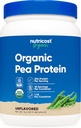 Nutricost Organic Pea Protein Powder (1 LB) Non aromaed - Certificato USDA Organico, Proteine da Piante, Per vegetariani, Senza glutine, Non OGM
