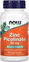 NOW alimenti zinco picolinato 50mg, 120 capsule (pacchetto di 2)